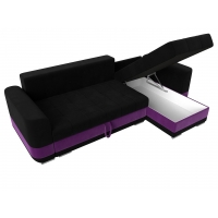 Угловой диван Честер микровельвет (черный/фиолетовый)  - Изображение 5